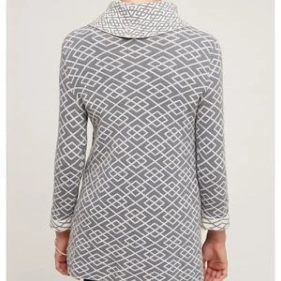 ANTHRO MOTH GRAY COWLED GALENA PULLOVER SWEATER - Picture 2 of 8